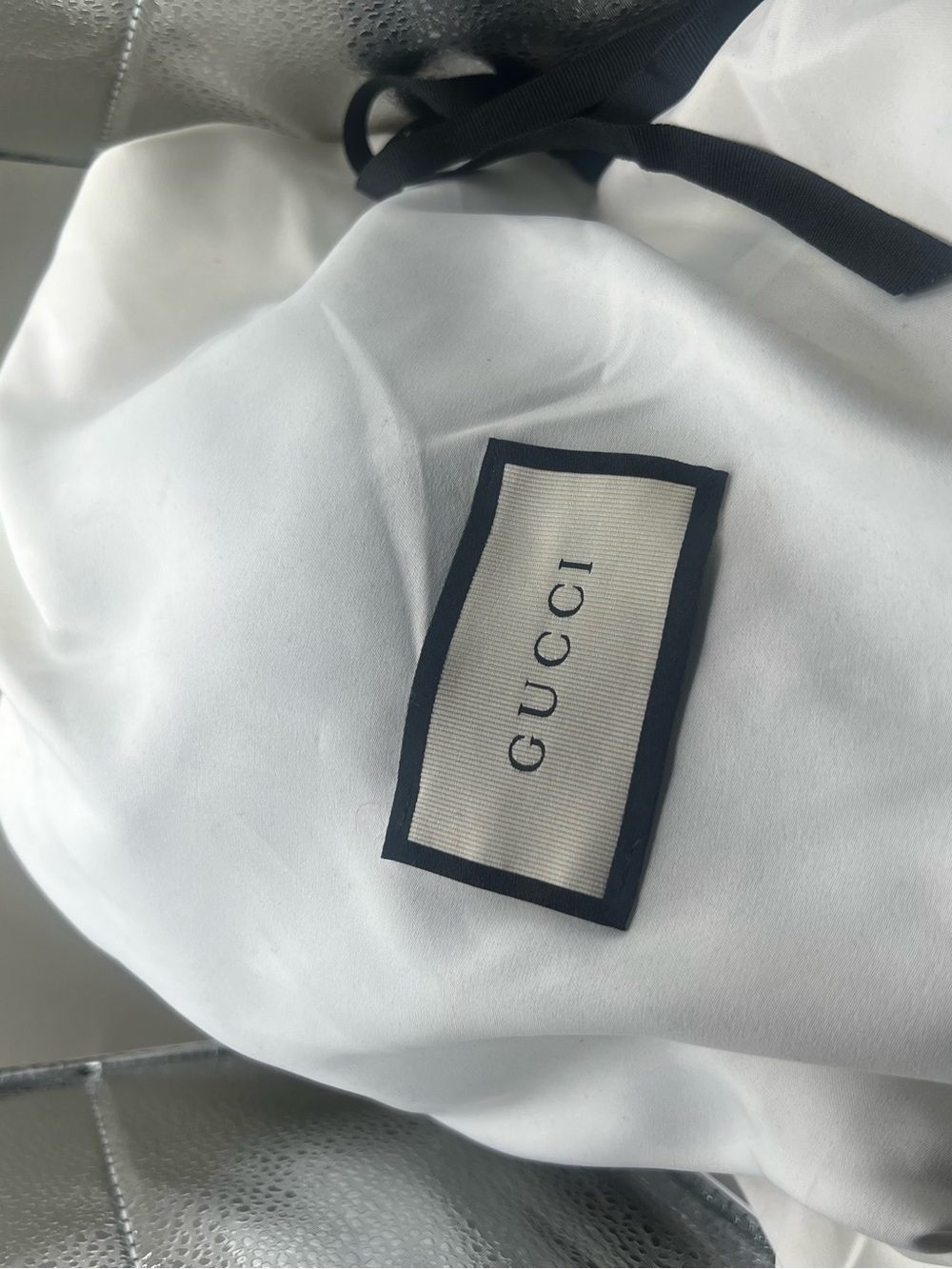 Gucci White Hat with Black Trim